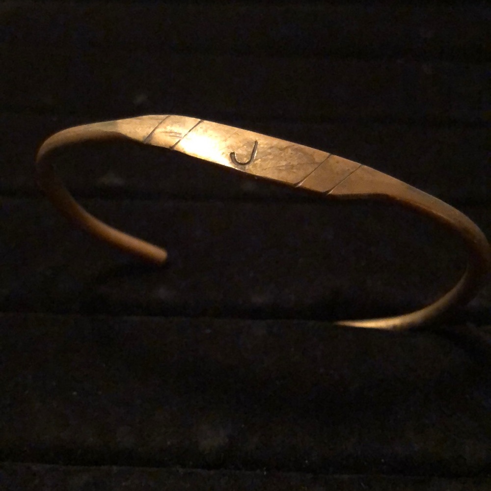 Handmade Metal Bracelet Initial J 8.25”